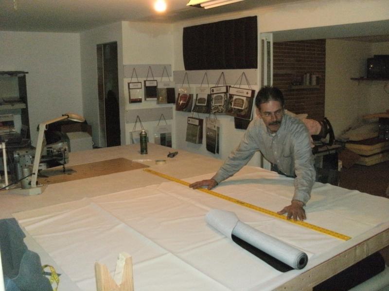 Bob Herman working in the upholstery shop